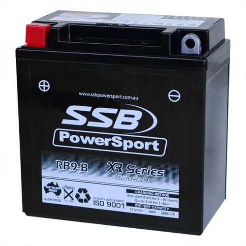 MOTORCYCLE AND POWERSPORTS BATTERY (YB9-B) AGM 12V 9AH 200CCA BY SSB HIGH PERFOR