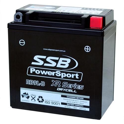 MOTORCYCLE AND POWERSPORTS BATTERY (YB9L-B) AGM 12V 9AH 200CCA BY SSB HIGH PERFO