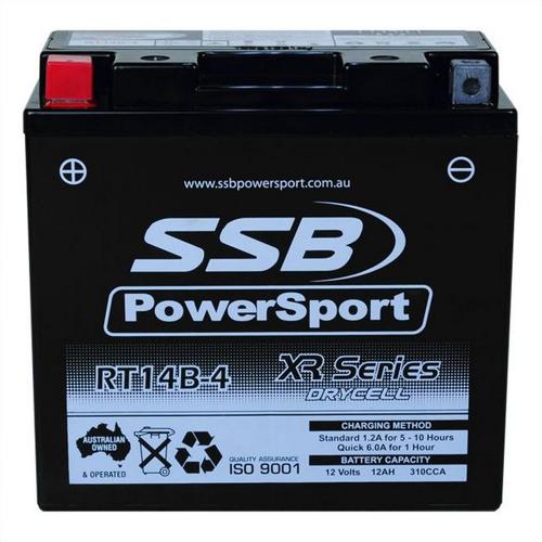 MOTORCYCLE AND POWERSPORTS BATTERY (YT14B-4) AGM 12V 1.2AH 310CCA BY SSB HIGH PE