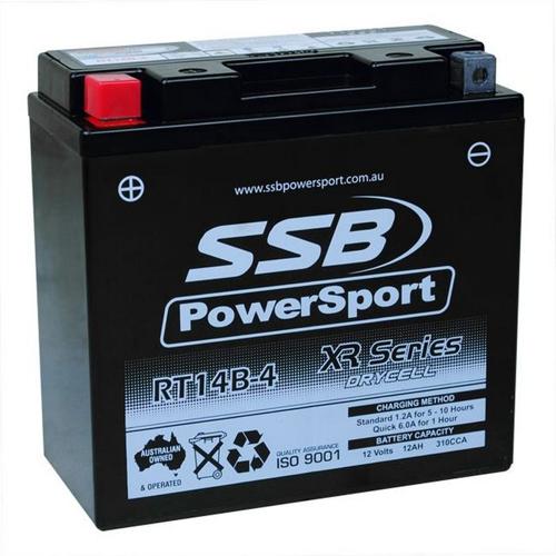 MOTORCYCLE AND POWERSPORTS BATTERY (YT14B-4) AGM 12V 1.2AH 310CCA BY SSB HIGH PE