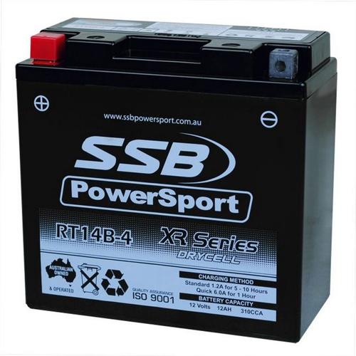 MOTORCYCLE AND POWERSPORTS BATTERY (YT14B-4) AGM 12V 1.2AH 310CCA BY SSB HIGH PE