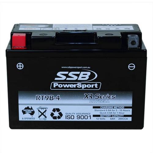 MOTORCYCLE AND POWERSPORTS BATTERY (YT9B-4) AGM 12V 8AH 200CCA BY SSB HIGH PERFO