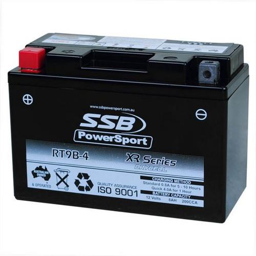 MOTORCYCLE AND POWERSPORTS BATTERY (YT9B-4) AGM 12V 8AH 200CCA BY SSB HIGH PERFO