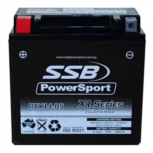 MOTORCYCLE AND POWERSPORTS BATTERY (YTX14-BS) AGM 12V 12AH 290CCA SSB HIGH PERFO