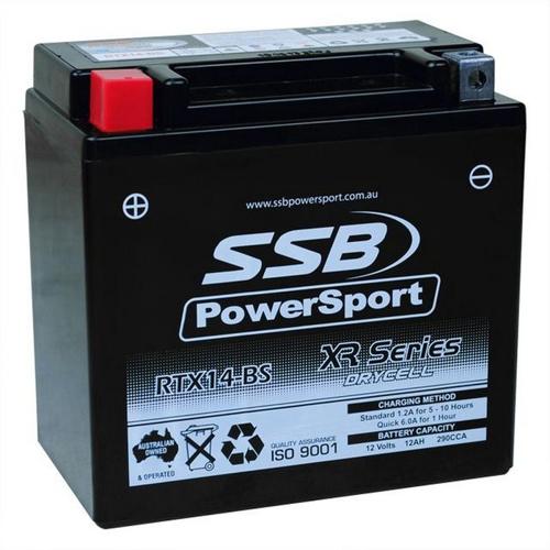 MOTORCYCLE AND POWERSPORTS BATTERY (YTX14-BS) AGM 12V 12AH 290CCA SSB HIGH PERFO