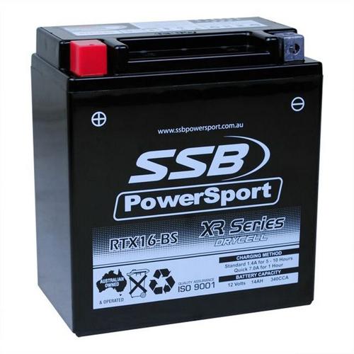 MOTORCYCLE AND POWERSPORTS BATTERY (YTX16-BS) AGM 12V 14AH 340CCA BY SSB HIGH PE
