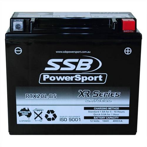 MOTORCYCLE AND POWERSPORTS BATTERY (YTX20L-BS) AGM 12V 18AH 400CCA BY SSB HIGH P