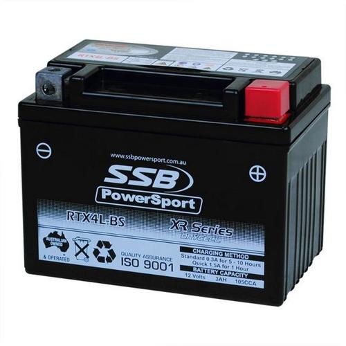 MOTORCYCLE AND POWERSPORTS BATTERY (YTX4L-BS) AGM 12V 3AH 105CCA SSB HIGH PERFOR