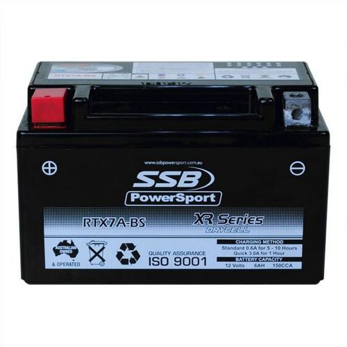 MOTORCYCLE AND POWERSPORTS BATTERY (YTX7A-BS) AGM 12V 6AH 150CCA BY SSB HIGH PER