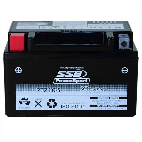 MOTORCYCLE AND POWERSPORTS BATTERY (YTZ10-S) AGM 12V 8.6AH 210CCA BY SSB HIGH PE