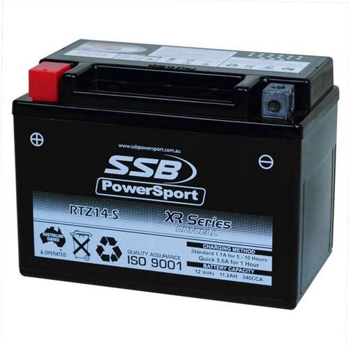 MOTORCYCLE AND POWERSPORTS BATTERY (YTZ14-S) AGM 12V 11.2AH 340CCA SSB HIGH PERF