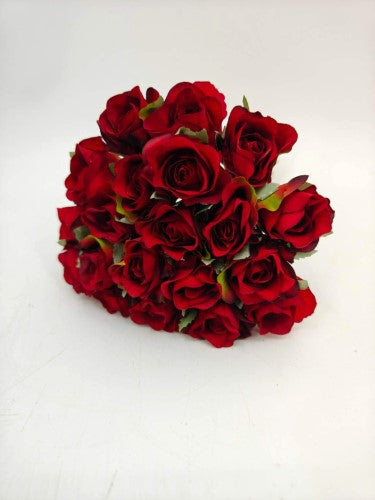 Artificial Rose Bud Posy - Red - 20 Buds - 29cm