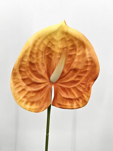 Artificial Anthurium Flower Spray - Brown - 60cm