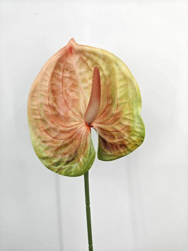Artificial Anthurium Flower Spray - Pink Peach - 60cm