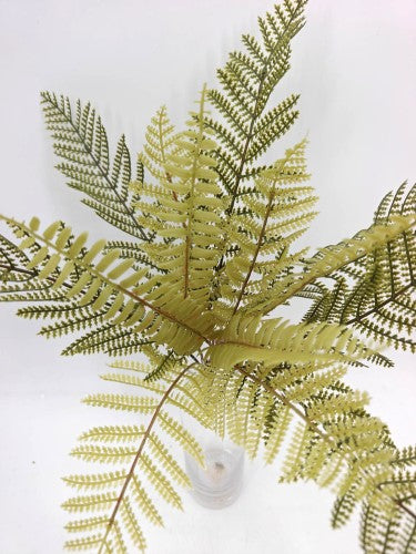 Artificial Fern Leaf Bush - Green and Yellow