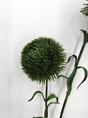 Artificial Pom Pom Flower Spray - Green - 9 x 7cm Flower
