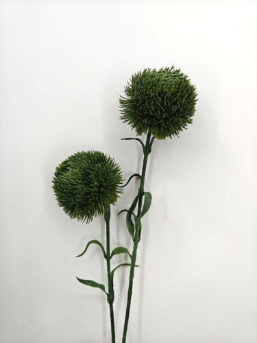 Artificial Pom Pom Flower Spray - Green - 9 x 7cm Flower
