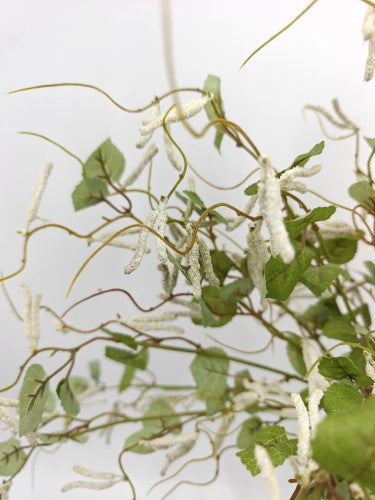 Artificial Caterpillar Flower Spray - White and Green