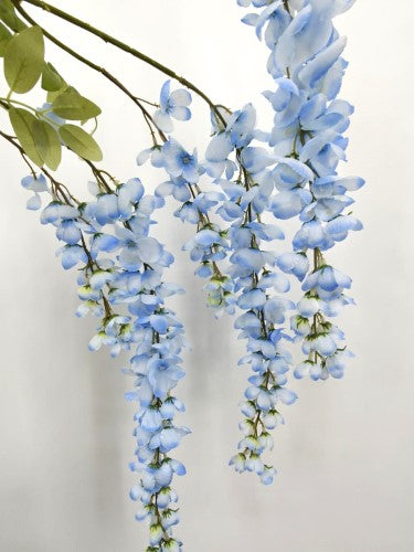 Artificial Wisteria Flower Spray - Light Blue - 100cm