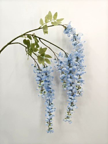 Artificial Wisteria Flower Spray - Light Blue - 100cm