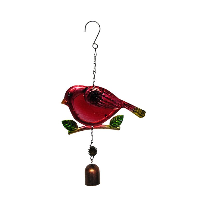 Ornament - Garden Glass Fat Bird (Red)