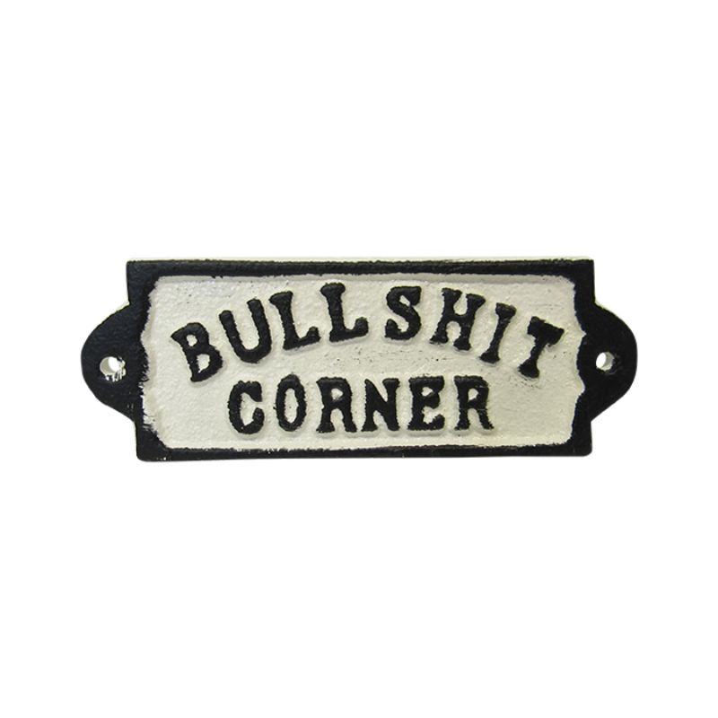 Sign - Cast Iron Bull Corner (14cm)