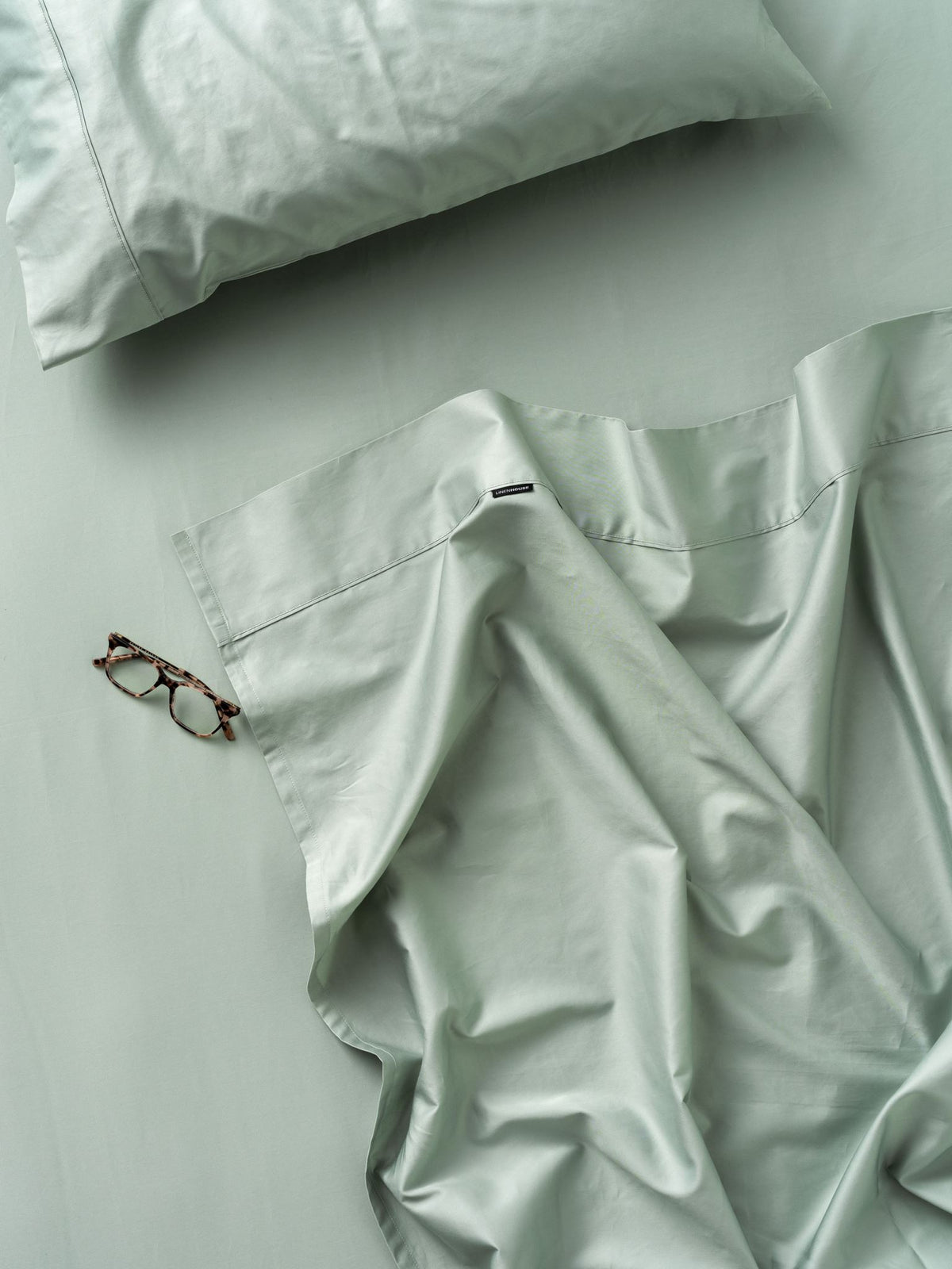 Augusta Sheet Set By Linen House - Green Gum - Super King (AU)