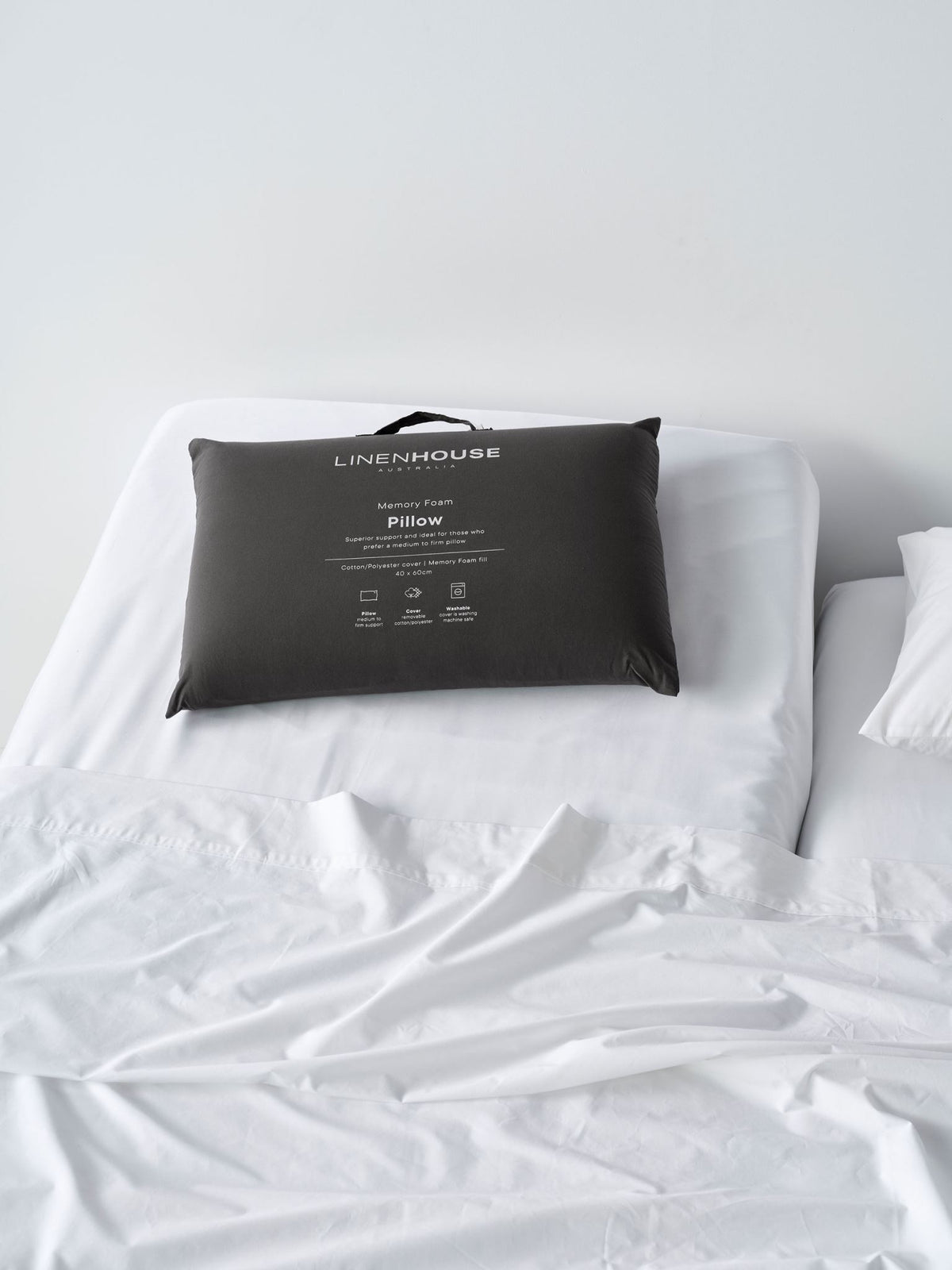 Memory Foam Standard Pillow By Linen House - White