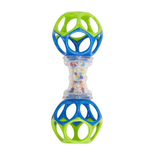Colorful O Ball Shaker Baby Toy designed for shaking, rattling, and teething; easy to clean, suitable for ages 0+.