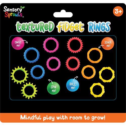 Sensory Sprouts Textured Fidget Rings Set of 12