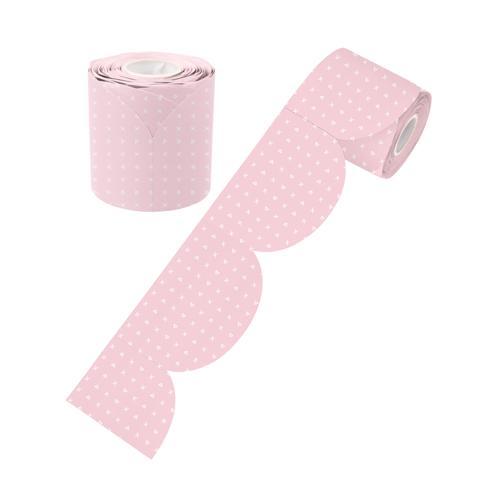 LCBF Pink Patterned Rolled Scalloped Border