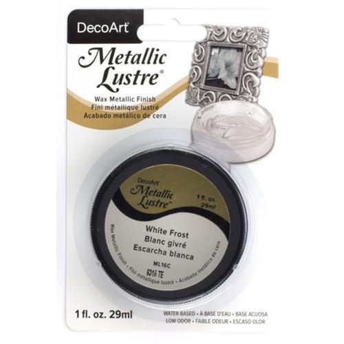 DecoArt Metallic Lustre Wax 29.6ml (1oz) White Frost