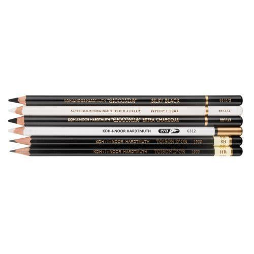 Koh-I-Noor Gioconda Art Black & White Pencils #903505 6 Pack