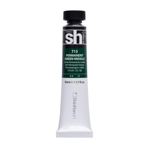 ShinHan SH Oil Colour Paint 50ml Permanent Green Middle 713