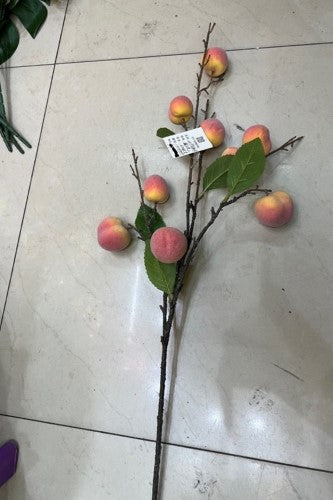 Artificial Peach Fruit Spray - Pack of 5