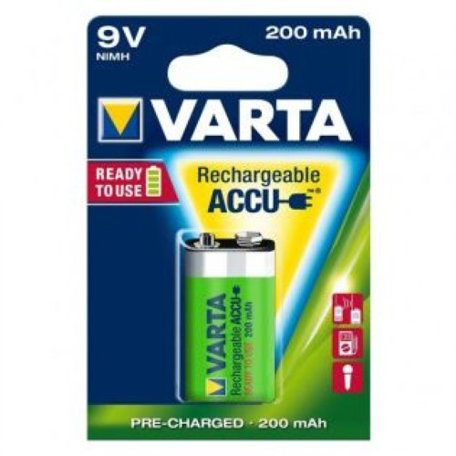 VARTA RECHARGEABLE NI-MH 200MAH 9V 1PK