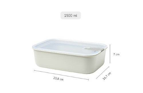 Easyclip Storage 1500ml in Nordic White: airtight, stackable food storage box with transparent lid, ideal for fridge, microwave, and freezer.