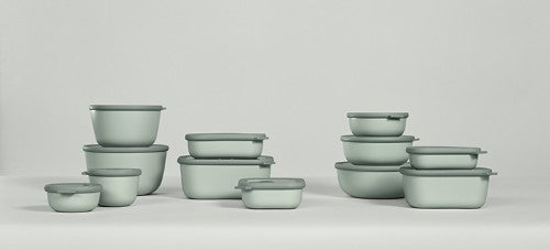 Nordic Sage Cirqula Rectangle 1500ml from Mepal, airtight storage container with transparent lid, microwave and dishwasher safe.