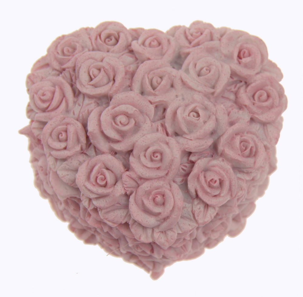 Rose Heart Box Silver SET OF 4 - PINK