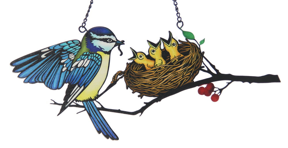Windspinner / Suncatcher - Mother & Baby Birds - CHICKS - Set of 2