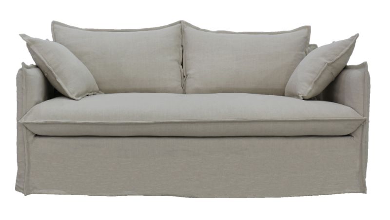 Sofa - Chantilly Slip Cover 2 Seat Salt & Pepper (172cm)