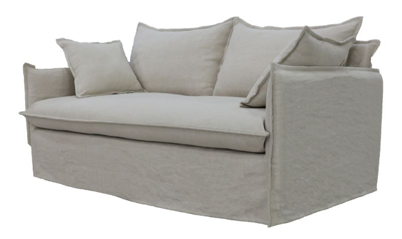 Sofa - Chantilly Slip Cover 2 Seat Salt & Pepper (172cm)