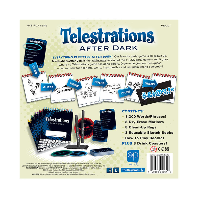 Telestrations After Dark 8 Player Board Game