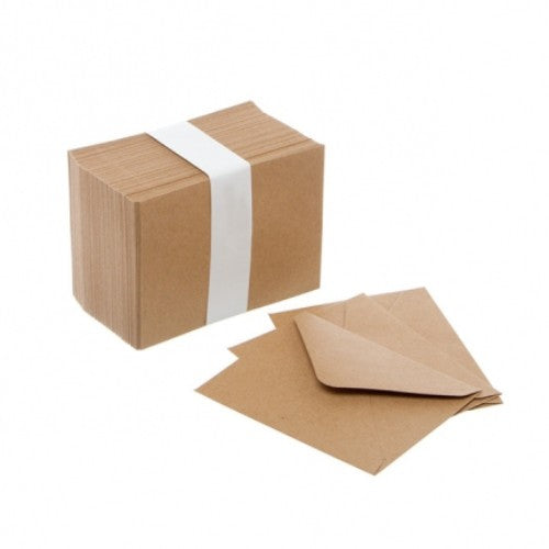 Envelopes - Lick and Stick - Pack of 100 (Brown Kraft)