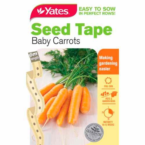 Carrots Baby Seed 6m Tape - Yates