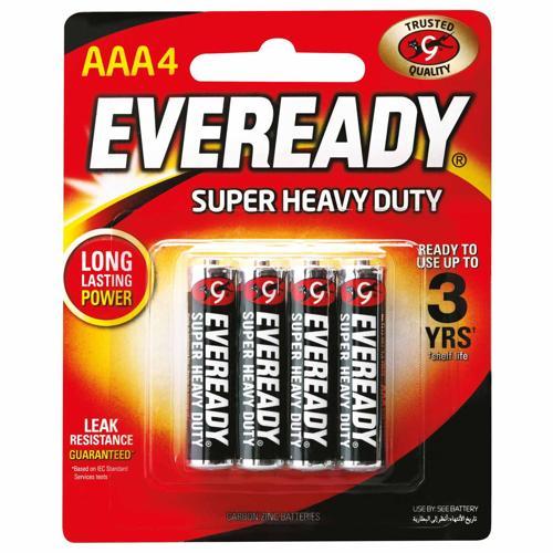 Eveready Super Heavy Duty Batteries AAA, 4 Pack