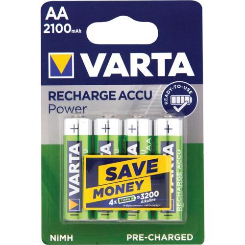 Varta Recharge Rechargeable NiMH Batteries AA, 4 Pack