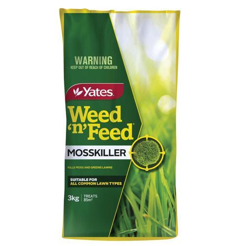 Yates Weed N Feed Lawn Moss Killer And Fertiliser 3kg