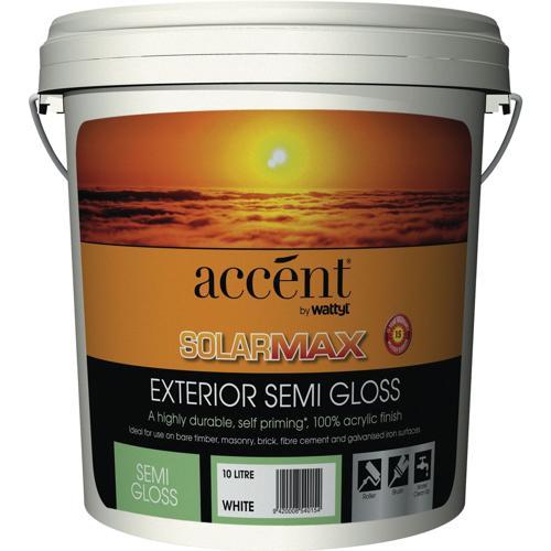 Accent Semi-Gloss Exterior Paint 10L White