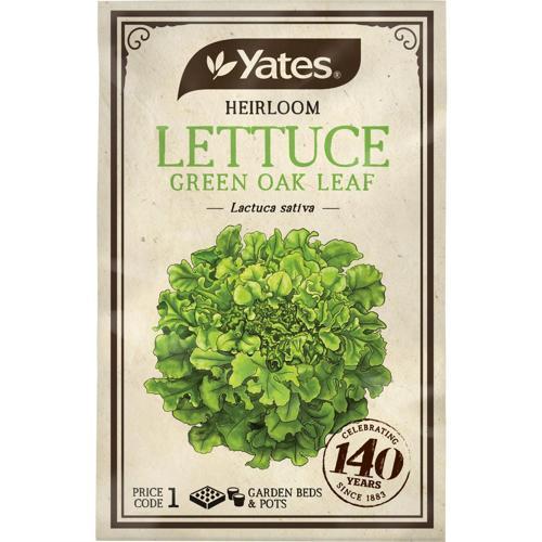 Yates Heirloom Seeds Lettuce Oak Leaf